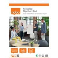 Nobo Flipchart Pad 1915659 Dual-Sided Plain or Gridded Paper Perforated 58x81cm 70 gsm 50 Sheets