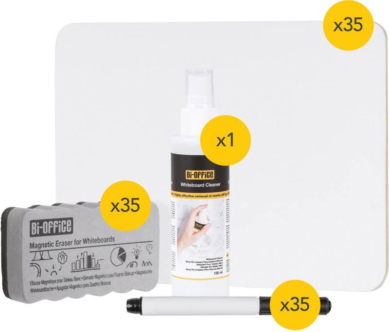 Bi-Office Schoolmate Whiteboard Set Melamine Double Sided 30 (W) x 21 (H) cm