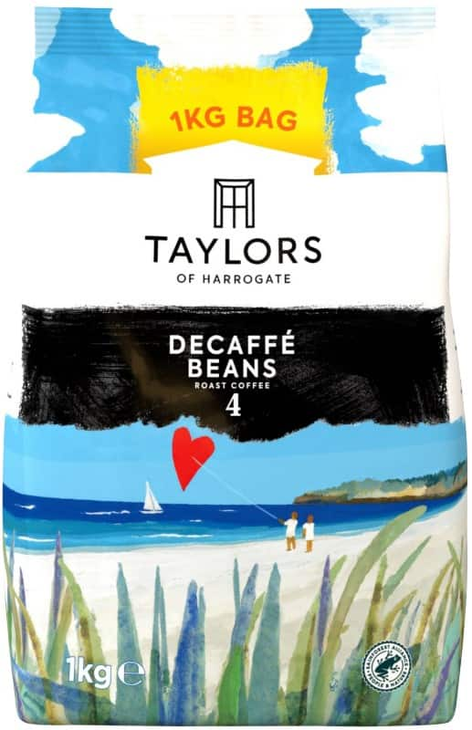 Taylors of Harrogate Decaffe Roast Coffee Beans Caramel and Malt Decaffeinated Arabica 1000 g