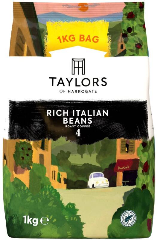 Taylors of harrogate rich italian coffee beans chocolate and nuts arabica 1000 g