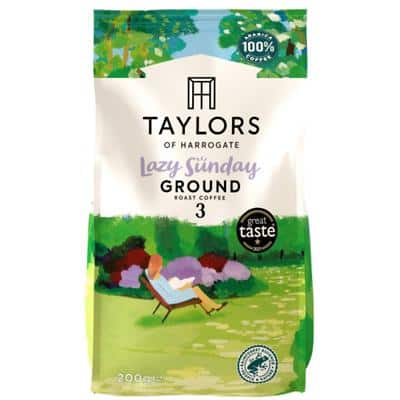 Taylors of Harrogate Lazy Sunday Ground Coffee Beans Citrus and Chocolate Arabica 200 g