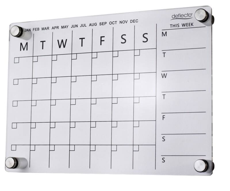 Deflecto Wall Planner Non Magnetic Wall mountable 42 (W) x 29.7 (H) cm Plastic Transparent