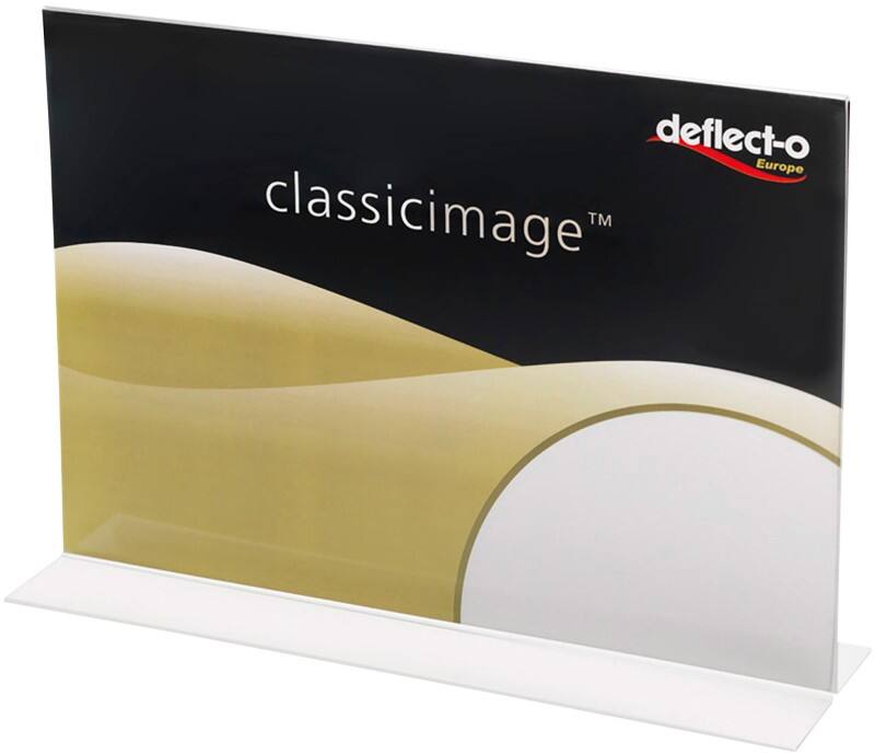 Deflecto Sign Holder A5 Landscape 1 Countertop Rectangle 21 (W) x 7.3 (D) x 15 (H) cm Transparent