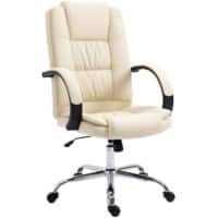 Vinsetto Office Chair Basic Tilt Fixed Armrest Height Adjustable Beige 120 kg 921-137V70BG 730 (W) x 640 (D) x 1,240 (H) mm