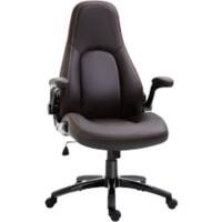 Vinsetto Office Chair Basic Tilt 2D Armrest Height Adjustable Brown 120 kg 921-192V71DR 630 (W) x 640 (D) x 1,270 (H) mm