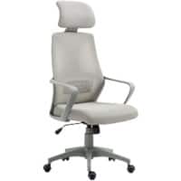 Vinsetto Office Chair Basic Tilt Fixed Armrest Height Adjustable Grey 120 kg 921-225V70GY 580 (W) x 640 (D) x 1,260 (H) mm
