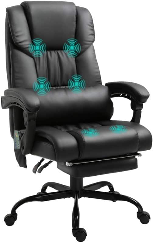 Vinsetto Massage Chair Basic Tilt Fixed Armrest Height-Adjustable Seat Black 120 kg 921-275V70BK 750 x 660 x 1,220 mm