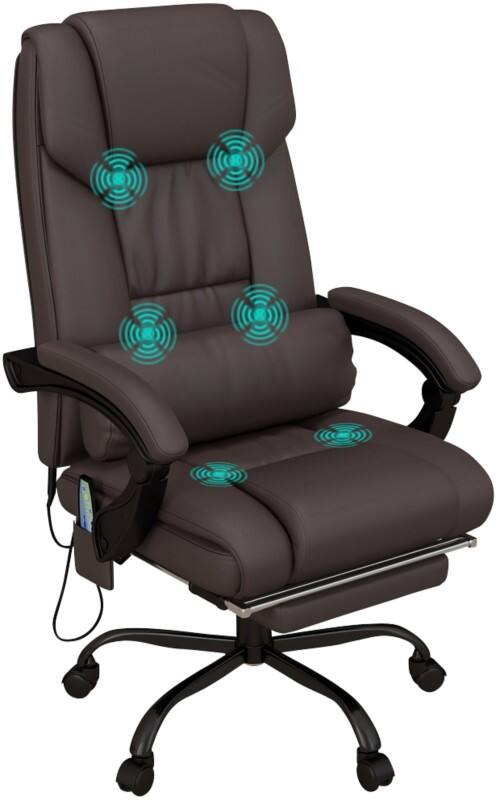 Vinsetto Office Chair Basic Tilt Fixed Armrest Brown 120 kg 921-275V70BN 750 x 660 x 1,220 mm