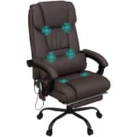 Vinsetto Office Chair Basic Tilt Fixed Armrest Height Adjustable Brown 120 kg 921-275V70BN 750 (W) x 660 (D) x 1,220 (H) mm