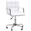 Vinsetto Office Chair Basic Tilt Fixed Armrest Height Adjustable White 120 kg 921-303V70WT 540 (W) x 525 (D) x 990 (H) mm