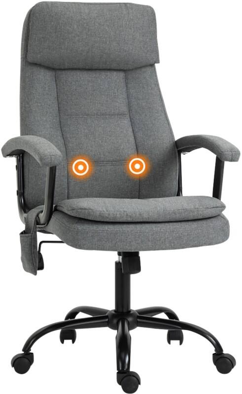 Vinsetto Massage Chair Basic Tilt Fixed Armrest Grey 115 kg 921-308V71GY 700 x 630 x 1,210 mm
