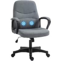 Vinsetto Office Chair Basic Tilt Fixed Armrest Height Adjustable Grey 113.4 kg 921-325V71GY 630 (W) x 590 (D) x 1,010 (H) mm