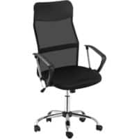 HOMCOM Office Chair Basic Tilt Fixed Armrest Height Adjustable Black 120 kg 921-394V70BK 650 (W) x 630 (D) x 1,190 (H) mm