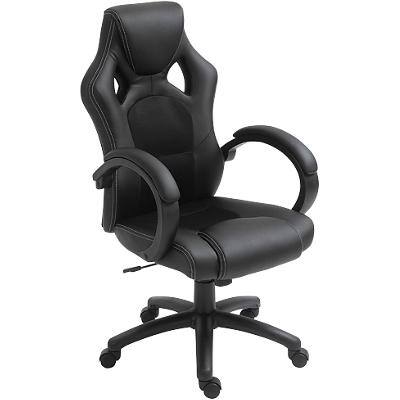 Vinsetto Office Chair Basic Tilt Fixed Armrest Height Adjustable Black 120 kg 921-616V70BK 610 (W) x 710 (D) x 1,180 (H) mm