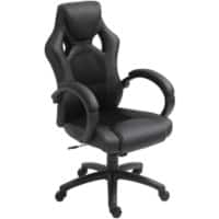 Vinsetto Office Chair Basic Tilt Fixed Armrest Height Adjustable Black 120 kg 921-616V70BK 610 (W) x 710 (D) x 1,180 (H) mm