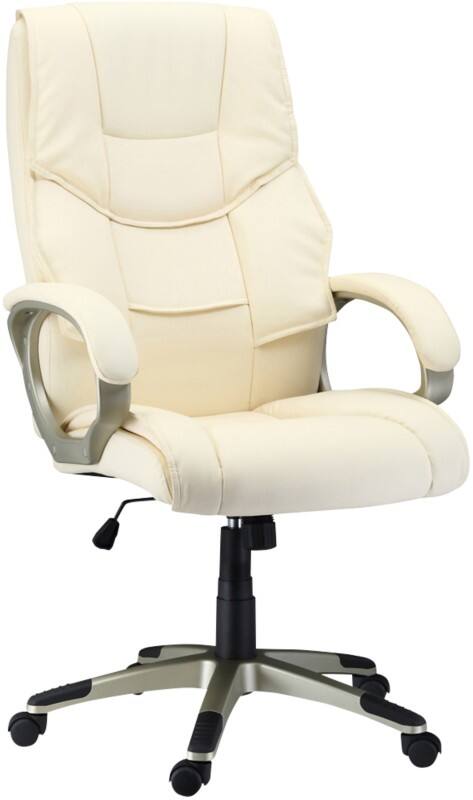 HOMCOM Office Chair Basic Tilt Fixed Armrest Cream 120 kg 921-617V70CW 730 x 680 x 1,240 mm