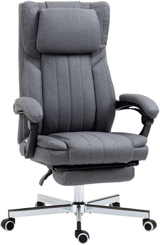HOMCOM Office Chair Basic Tilt Fixed Armrest Grey 120 kg 921-627V70CG 610 x 650 x 1,130 mm