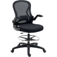 Vinsetto Draughtsman Chair Basic Tilt 2D Armrest Height Adjustable Black 120 kg 921-628V70BK 650 x 590 x 1,300 mm