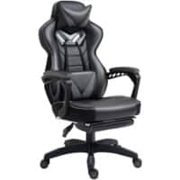 Vinsetto Gaming Chair Fixed Armrest PU (Polyurethane) Leather, PVC (Polyvinyl Chloride) Leather Grey 921-237V71GY
