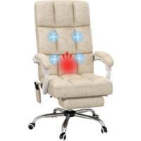 Vinsetto Massage Chair Basic Tilt Fixed Armrest Height Adjustable Beige 120 kg 921-668V70BG 740 (W) x 640 (D) x 1,180 (H) mm