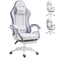 Vinsetto Gaming Chair Fixed Armrest PU (Polyurethane) Leather, Nylon, Sponge, Steel Purple 921-618V72WT