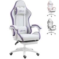 Vinsetto Gaming Chair 921-618V72WT Polyurethane Leather, Nylon, Sponge, Steel 500 mm Fixed Armrest