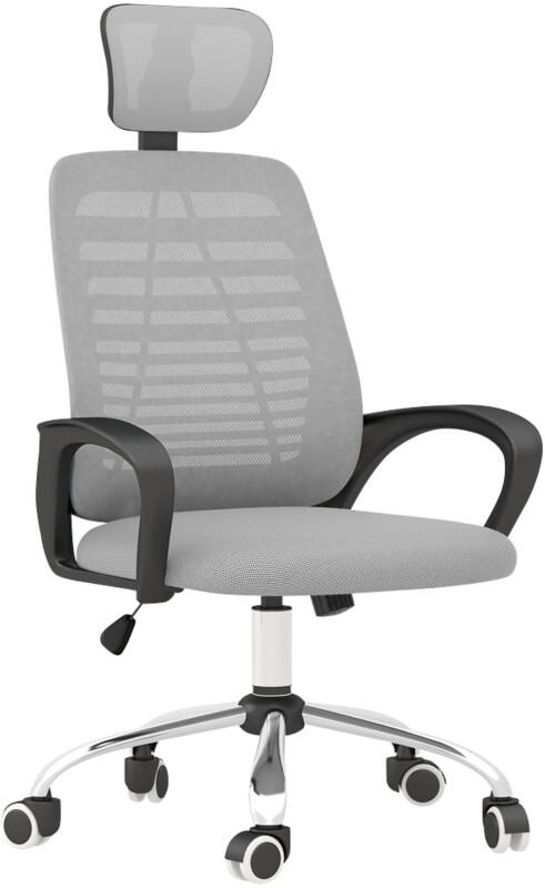 Vinsetto Office Chair Basic Tilt Fixed Armrest Grey 120 kg 921-692V70GY 630 x 660 x 1,220 mm