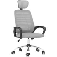 Vinsetto Office Chair Basic Tilt Fixed Armrest Height Adjustable Grey 120 kg 921-692V70GY 630 (W) x 660 (D) x 1,220 (H) mm