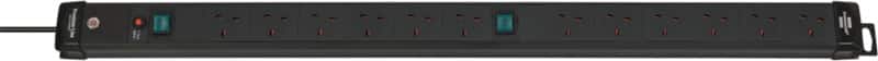 brennenstuhl Extension Lead 12 Way Black