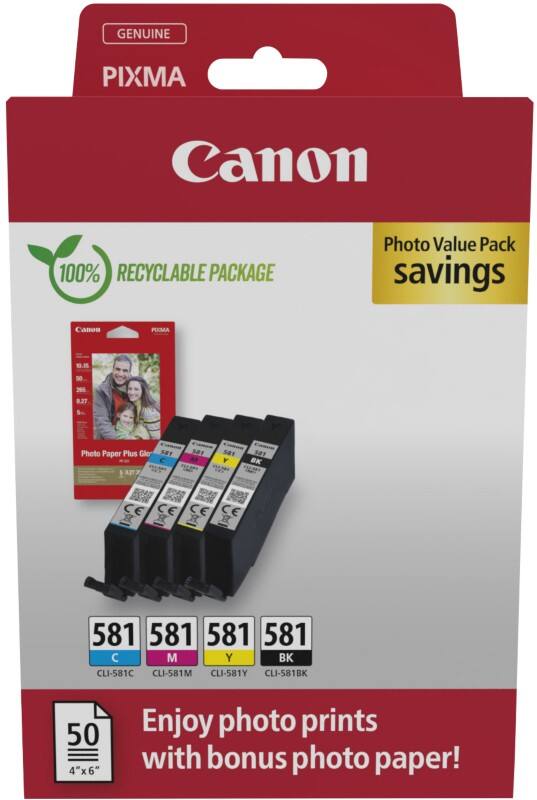 Canon 581 Original Ink Cartridge Black, Cyan, Magenta, Yellow Multipack