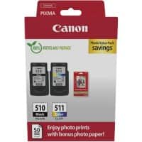 Canon 510, 511 Original Ink Cartridge Black, Cyan, Magenta, Yellow Pack of 2