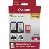 Canon 575, 576 Original Ink Cartridge Black, Cyan, Magenta, Yellow Pack of 2