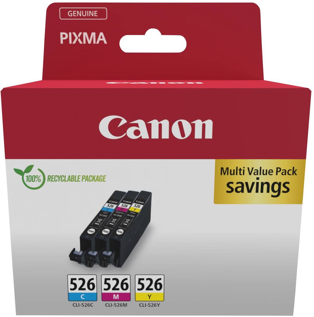 Canon 526 Original Ink Cartridge Cyan, Magenta, Yellow Multipack of 3