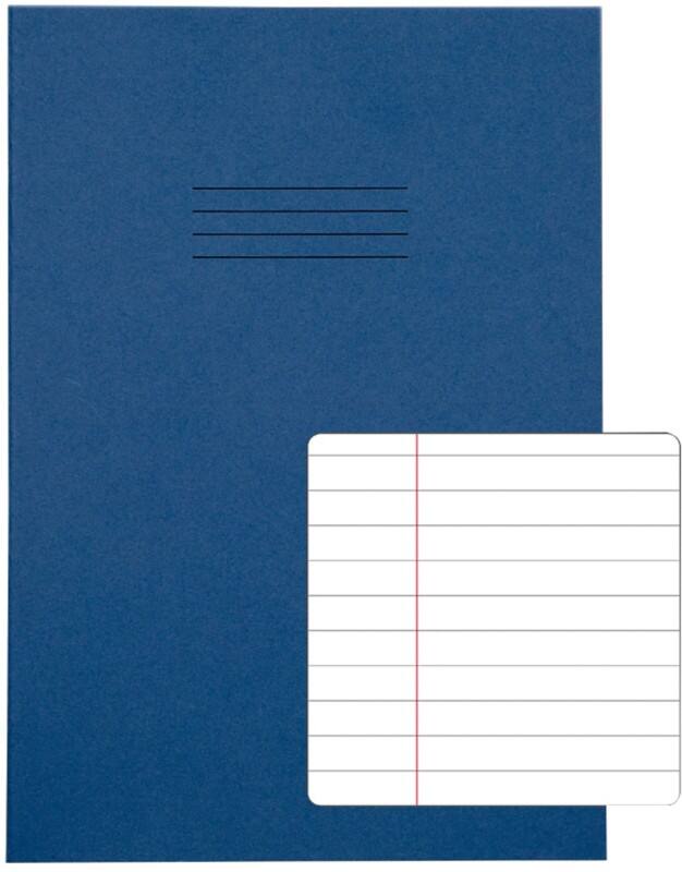 Rhino Exercise Book A4 Ruled Stapled Side Bound Manila Dark Blue Not perforated  80 Pages Pack of 50