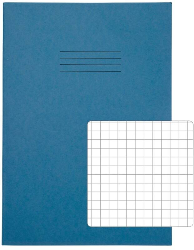 Rhino Exercise Book A4 Squared Stapled Side Bound Manila Light Blue Not perforated  80 Pages Pack of 50