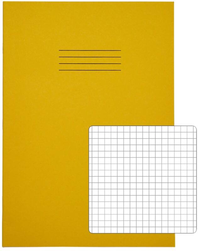 Rhino Exercise Book A4 Squared Stapled Side Bound Manila Yellow Not perforated  80 Pages Pack of 50