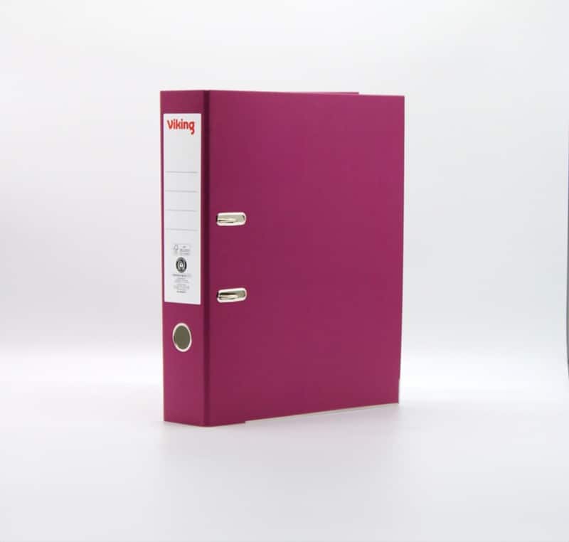 Viking Wide Lever Arch File A4, Foolscap 75 mm Violet 2 Rings Cardboard Matt Portrait