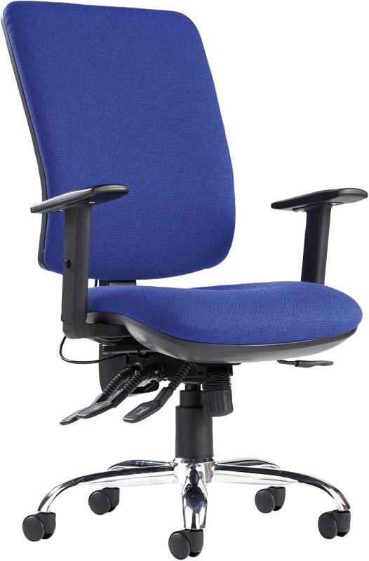 Dams International Senza Office Chair Height-Adjustable Armrest Blue 670 x 650 x 1,180 mm