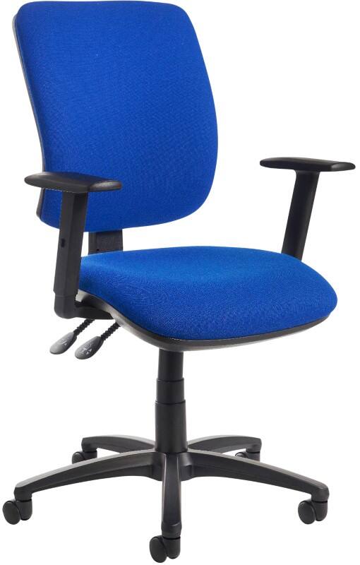 Dams International Senza Operator Chair Height-Adjustable Armrest Blue 670 x 650 x 1,100 mm