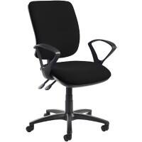 Dams International Senza Operator Chair Fixed Armrest Black 670 x 650 x 1,100 mm
