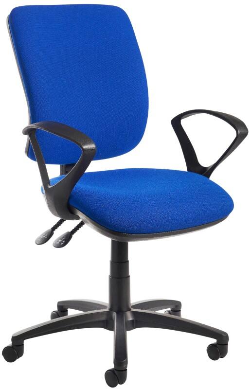 Dams International Senza Operator Chair Fixed Armrest Blue 670 x 650 x 1,100 mm