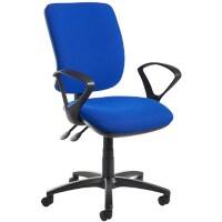 Dams International Senza Operator Chair Fixed Armrest Blue 670 x 650 x 1,100 mm