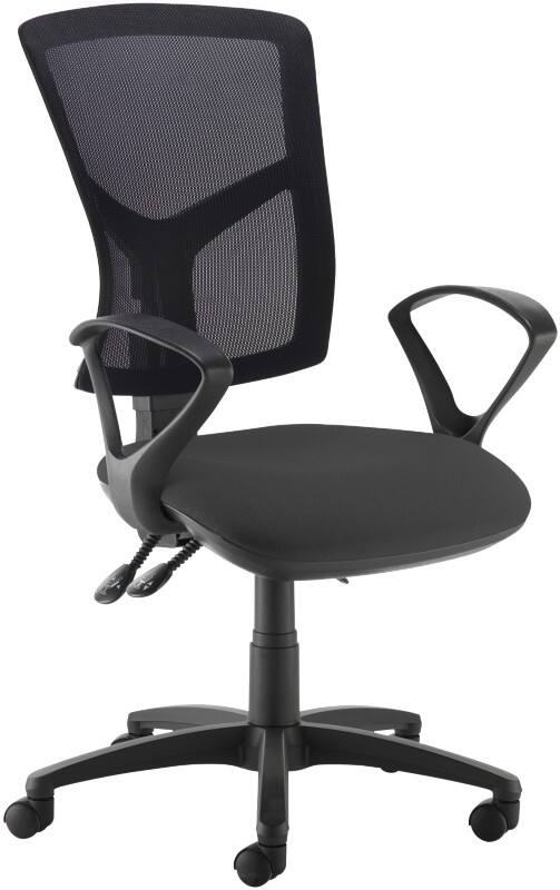 Dams International Senza Operator Chair Fixed Armrest Black 670 x 650 x 1,100 mm