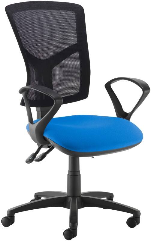 Dams International Senza Operator Chair Fixed Armrest Blue 670 x 650 x 1,100 mm