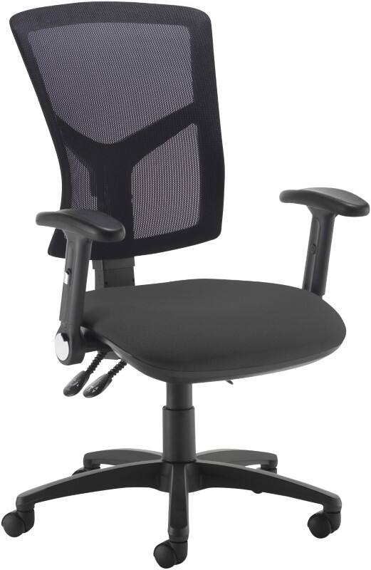Dams International Senza Operator Chair Height-Adjustable Armrest Black 670 x 650 x 1,100 mm