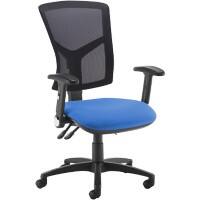 Dams International Senza Operator Chair Height-Adjustable Armrest Blue 670 x 650 x 1,100 mm