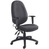Dams International Sofia Operator Chair Height-Adjustable Armrest Charcoal 645 x 720 x 1,095 mm