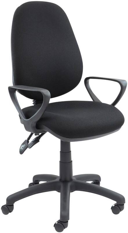 Dams International Vantage Operator Chair Fixed Armrest Black 480 x 605 x 1,005 mm