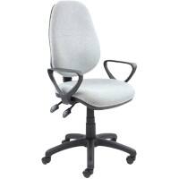 Dams International Vantage Operator Chair Fixed Armrest Grey 480 x 605 x 1,005 mm