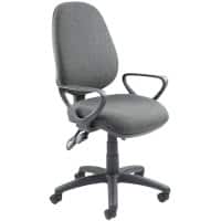 Dams International Vantage Operator Chair Fixed Armrest Charcoal 480 x 605 x 1,005 mm